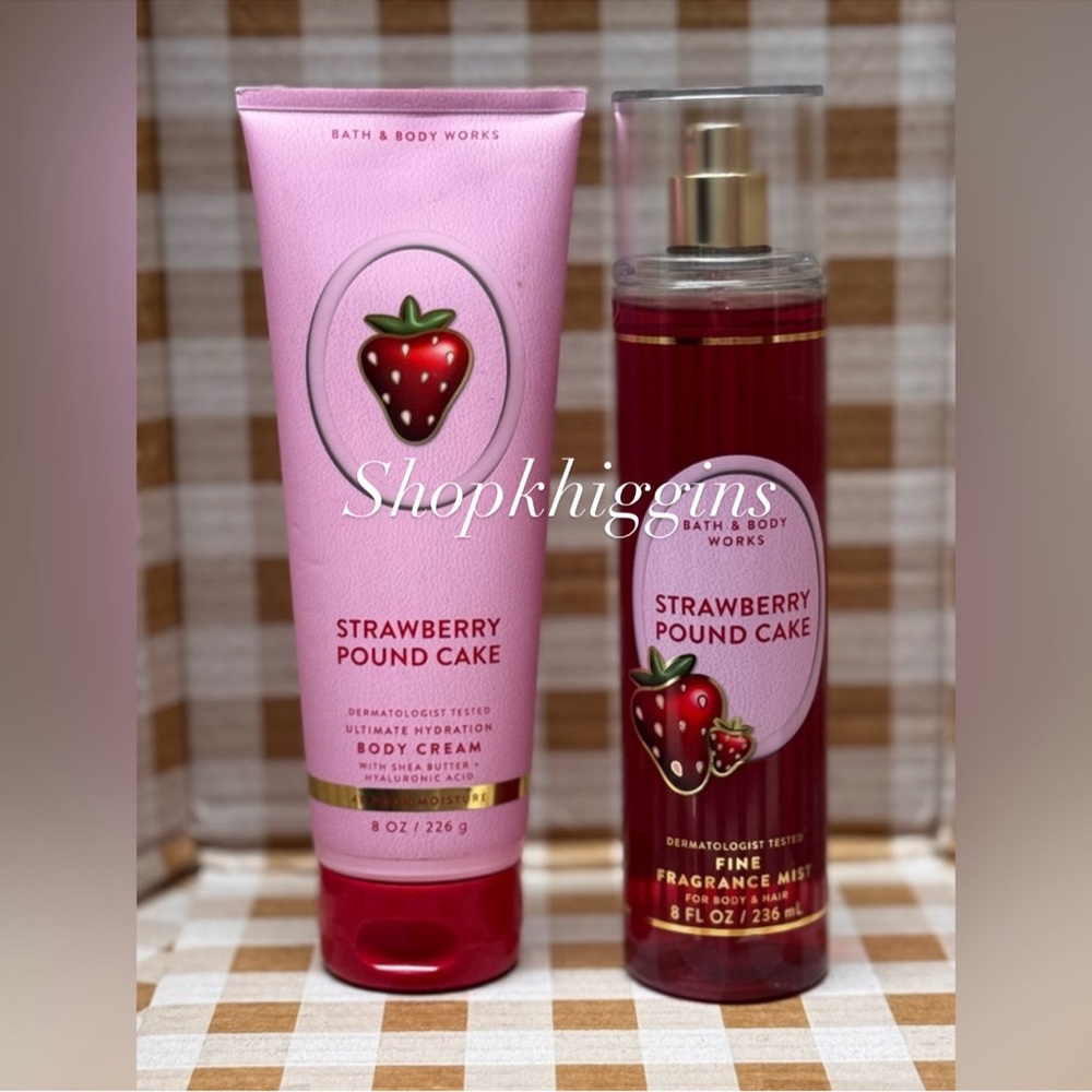 NEW B&BW Strawberry Pound Cake Fragrance and Body Cream Set